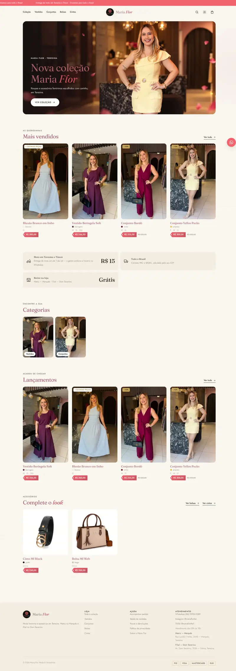 Site da Maria Flor rolando no computador